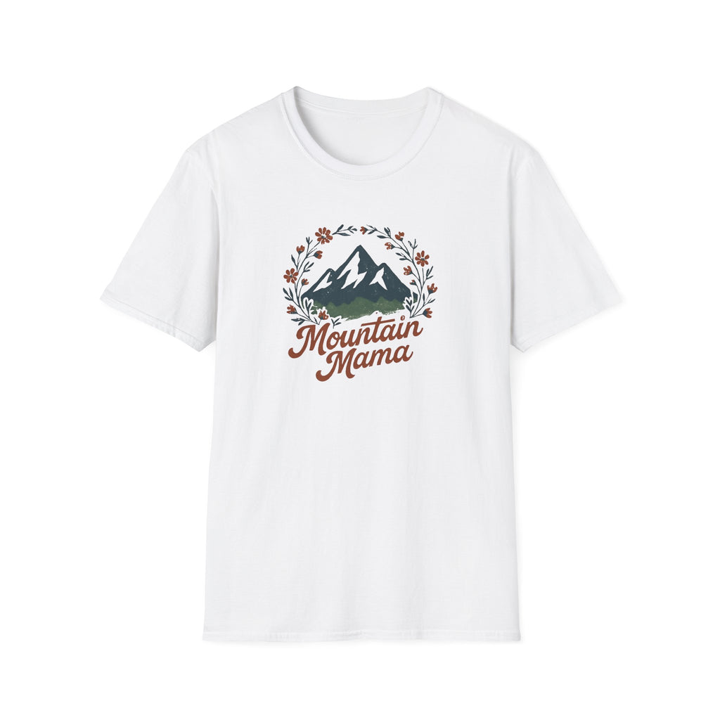 Mountain Mama T-Shirt — Floral Mountain Graphic Tee for Outdoor Moms