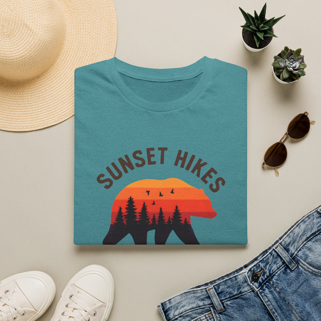 Sunset Hikes T-Shirt — Bear Silhouette Mountain Sunset Tee