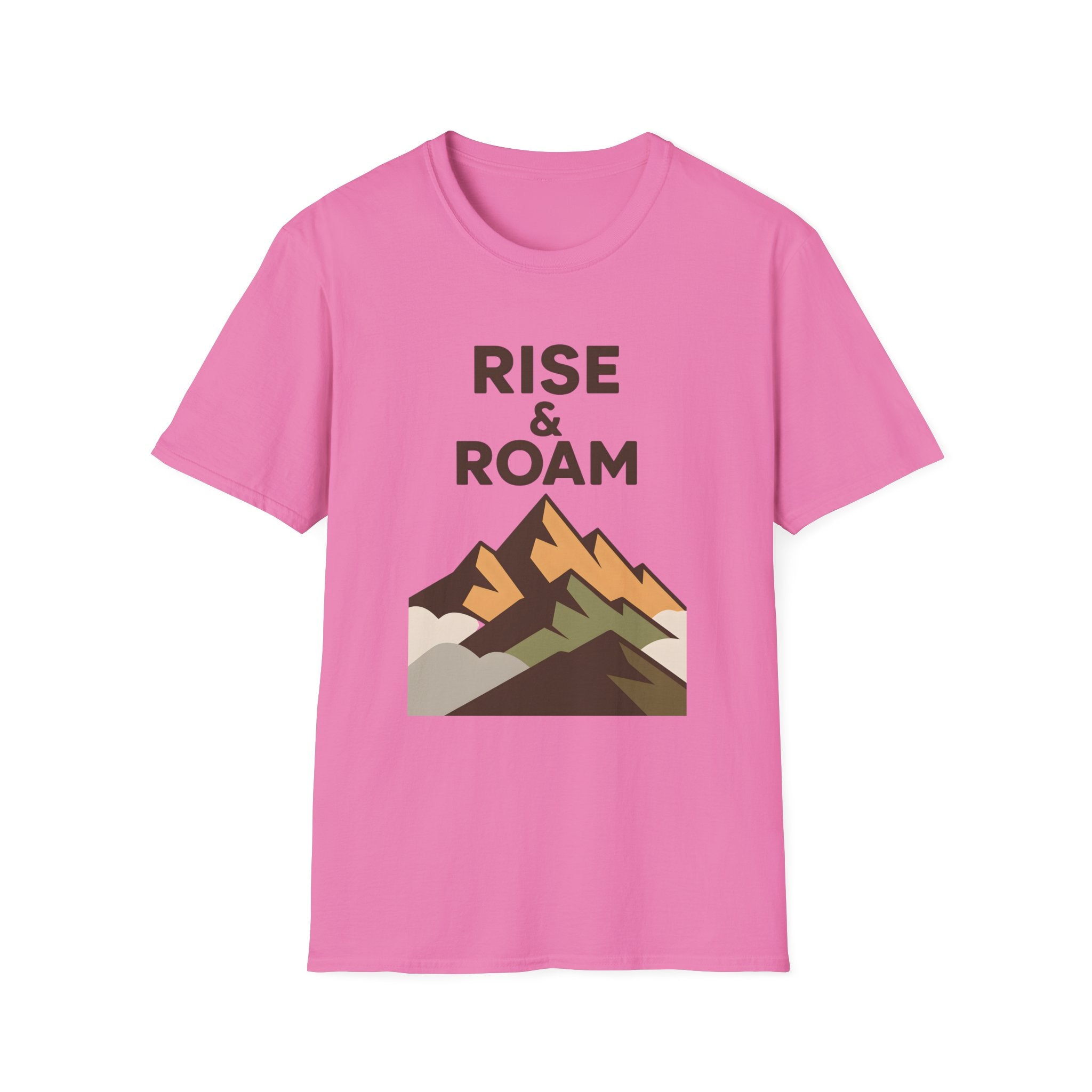 Rise & Roam Mountain T-Shirt — Adventure Graphic Tee for Hikers & Travelers