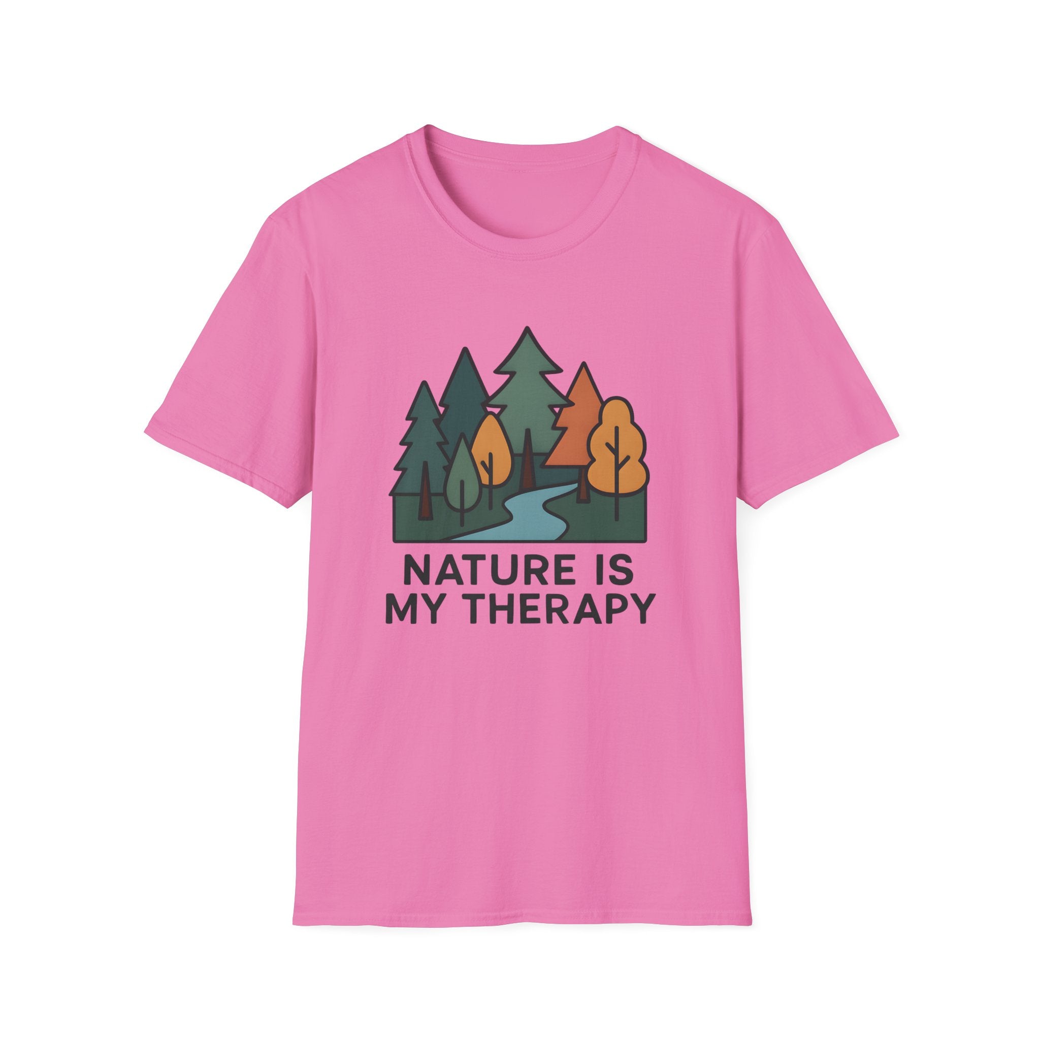 Nature Is My Therapy T-Shirt — Scenic Forest River Graphic Tee