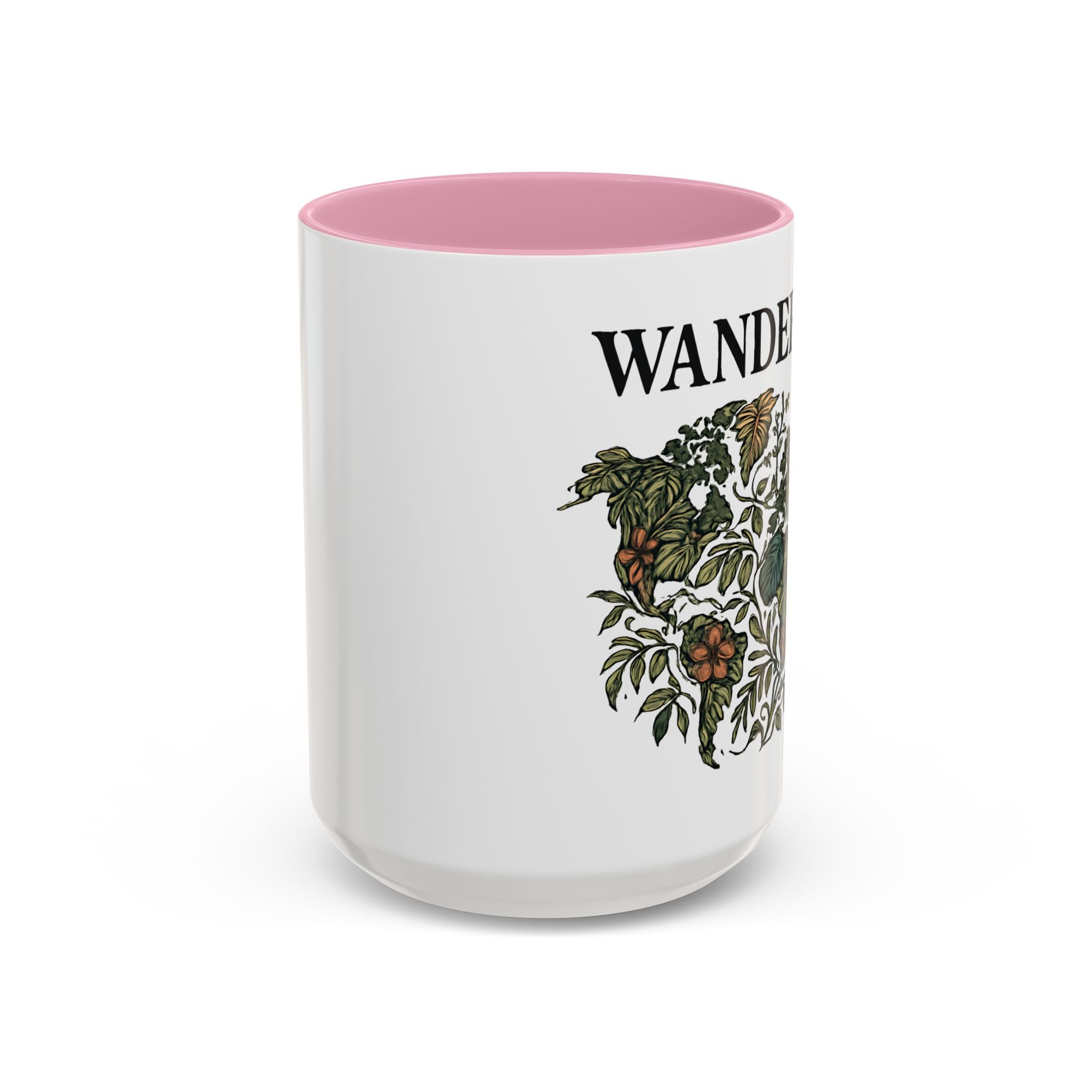 Wanderlust Floral Travel Mug — 11oz/15oz Ceramic Coffee Cup