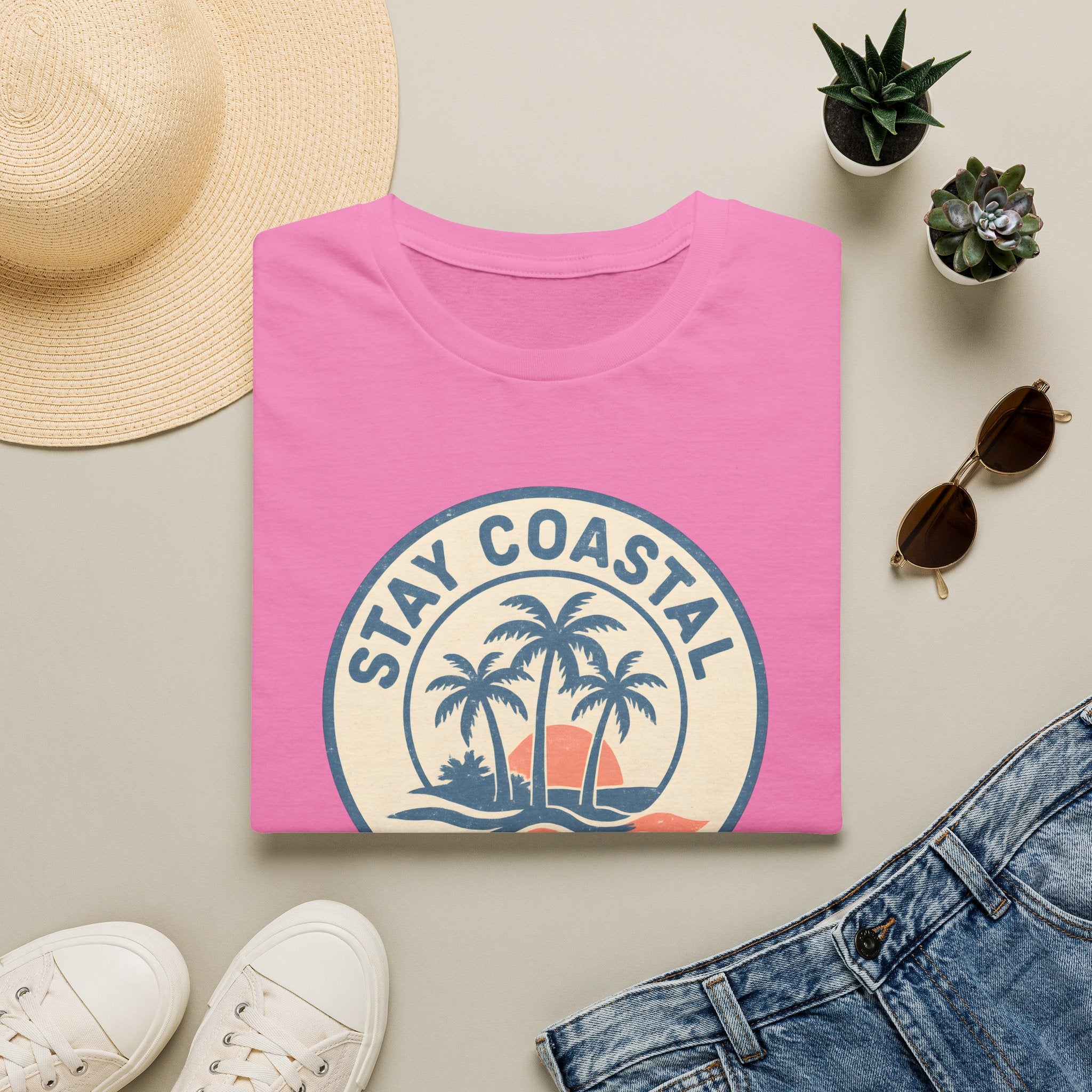 Stay Coastal T-Shirt — Vintage Palm Beach Sunset Tee