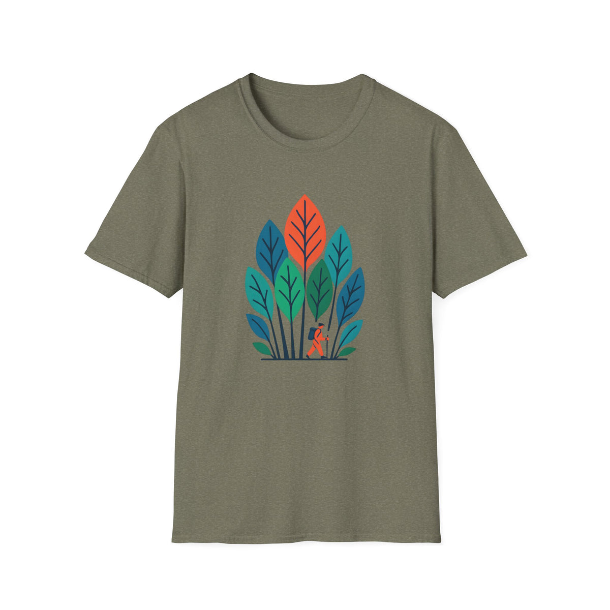 Minimalist Colorful Leaf Forest Graphic T-Shirt