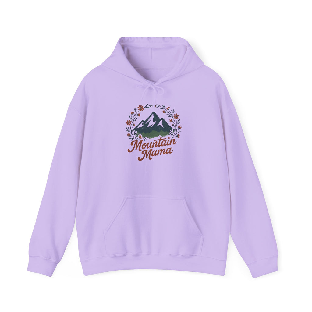 Mountain Mama Hoodie — Floral Mountain Graphic Pullover for Outdoor Moms