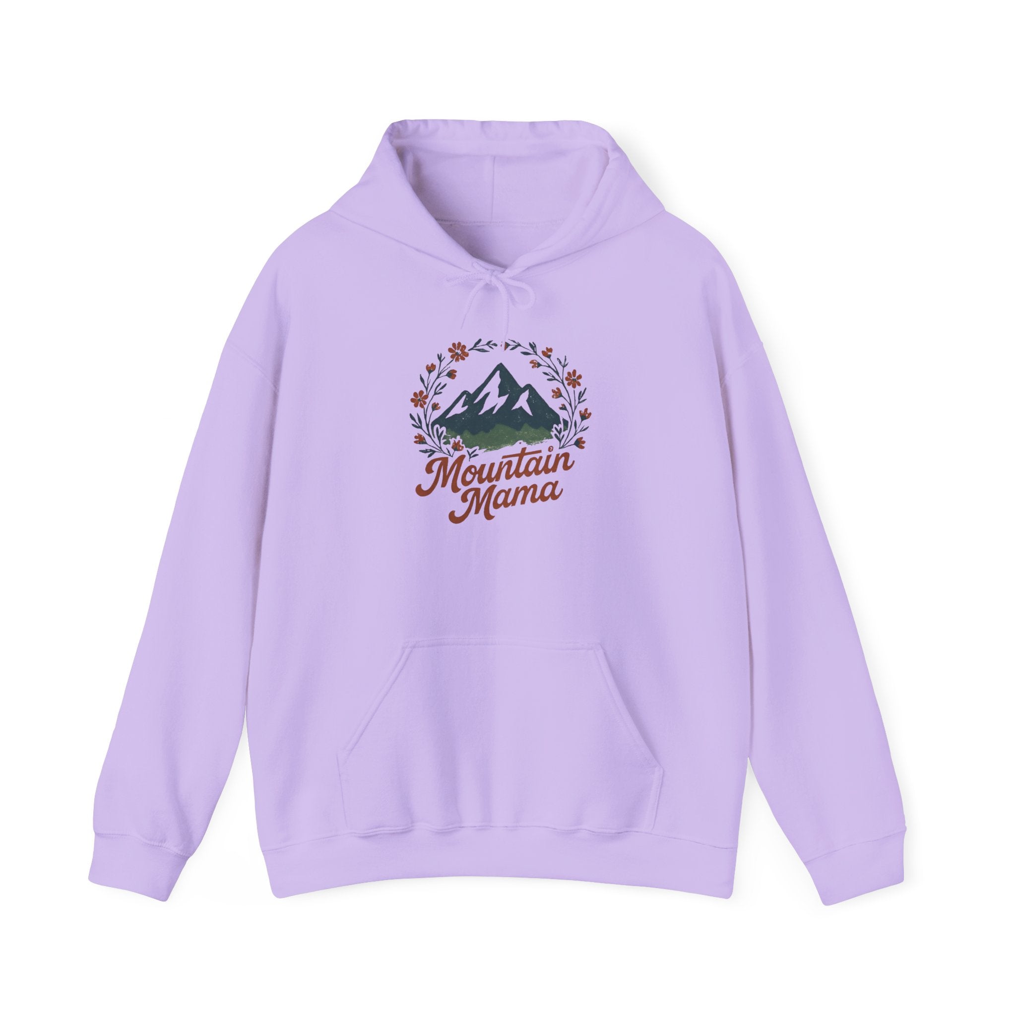 Mountain Mama Hoodie — Floral Mountain Graphic Pullover for Outdoor Moms