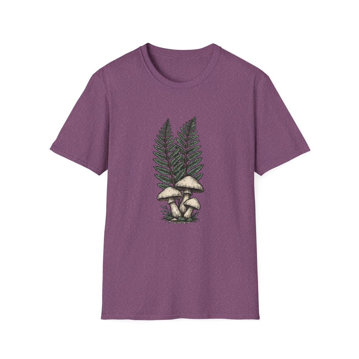 Fern & Mushroom Botanical Tee — Nature-Inspired Graphic T-Shirt