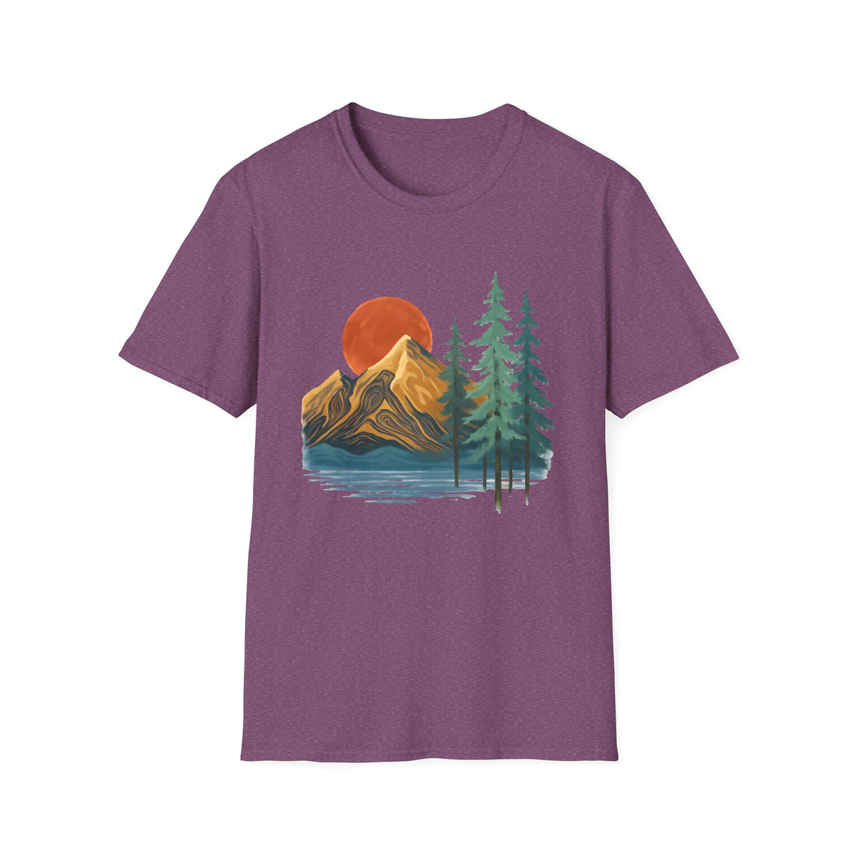 Mountain Sunset T-Shirt — Vintage Pine Forest Graphic