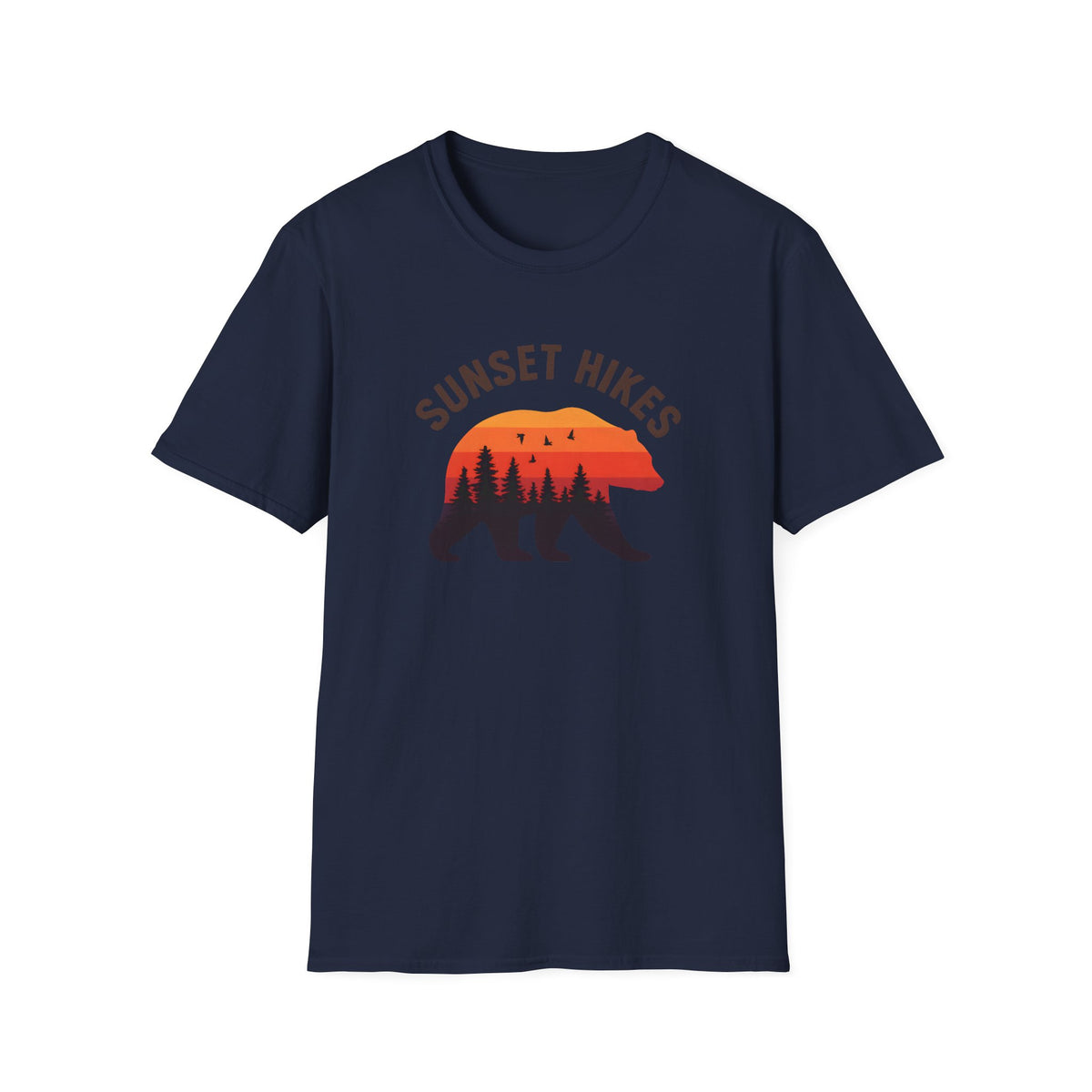 Sunset Hikes T-Shirt — Bear Silhouette Mountain Sunset Tee