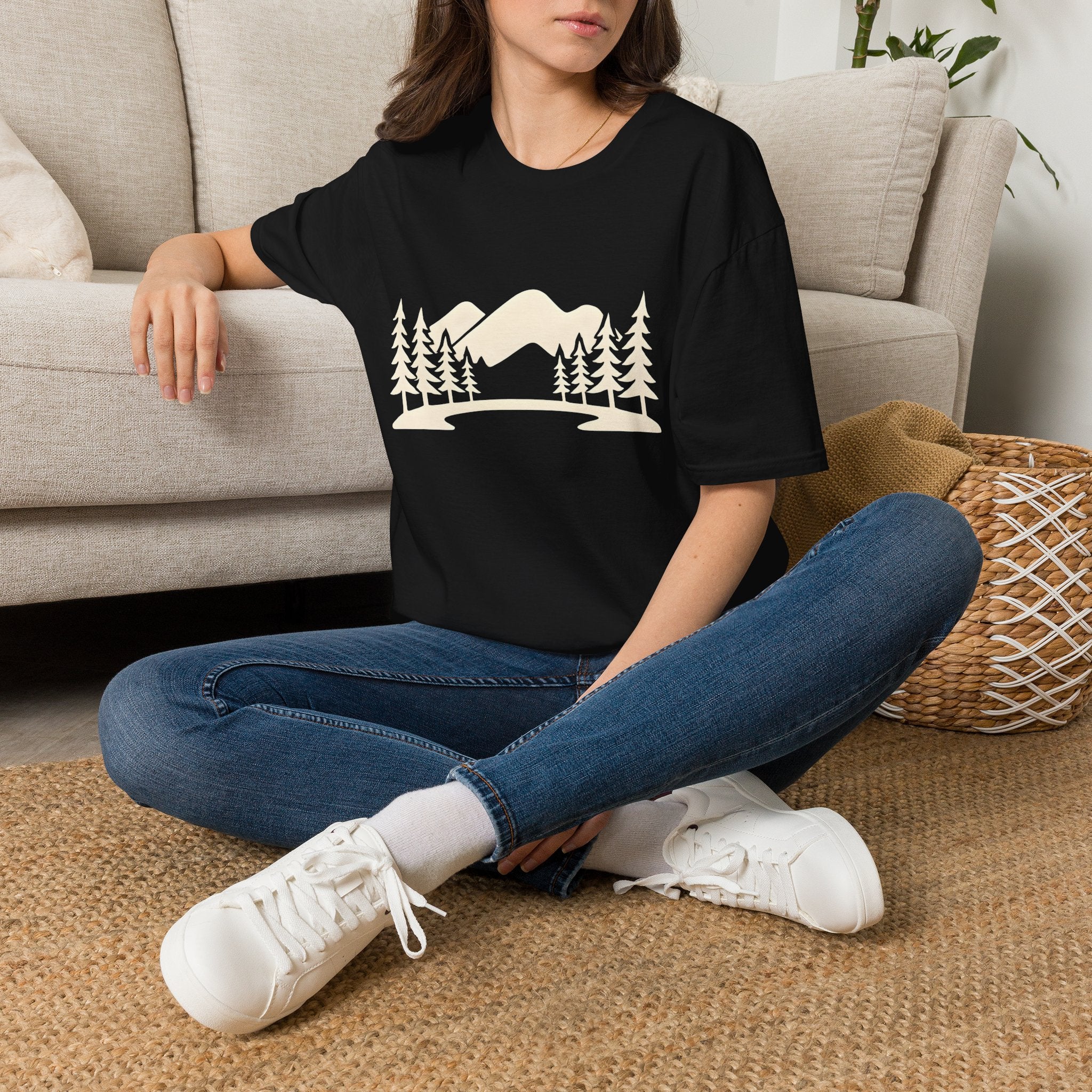 Mountain Pines T-Shirt — Minimal Scenic Forest Graphic
