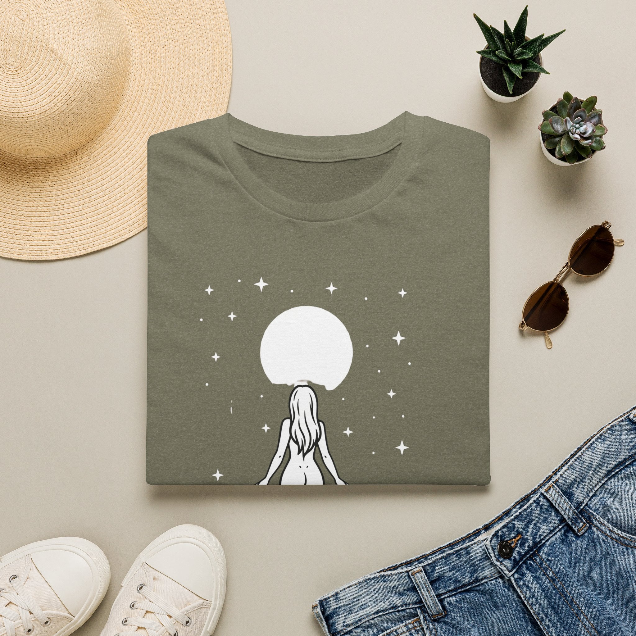 Moon Goddess T-Shirt — Celestial 'Moon Lover' Graphic Tee
