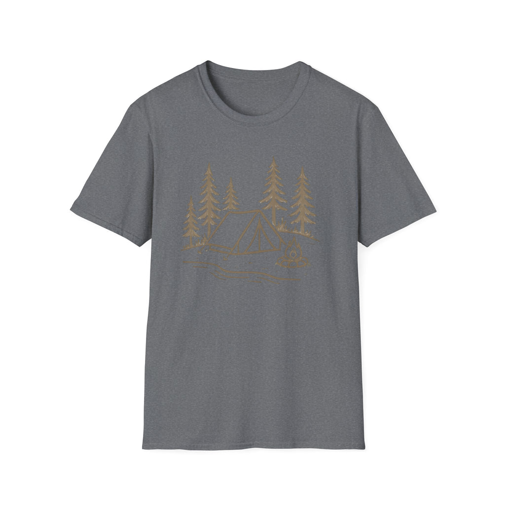 Camping Tent Graphic T-Shirt — Minimal Forest Campsite Tee