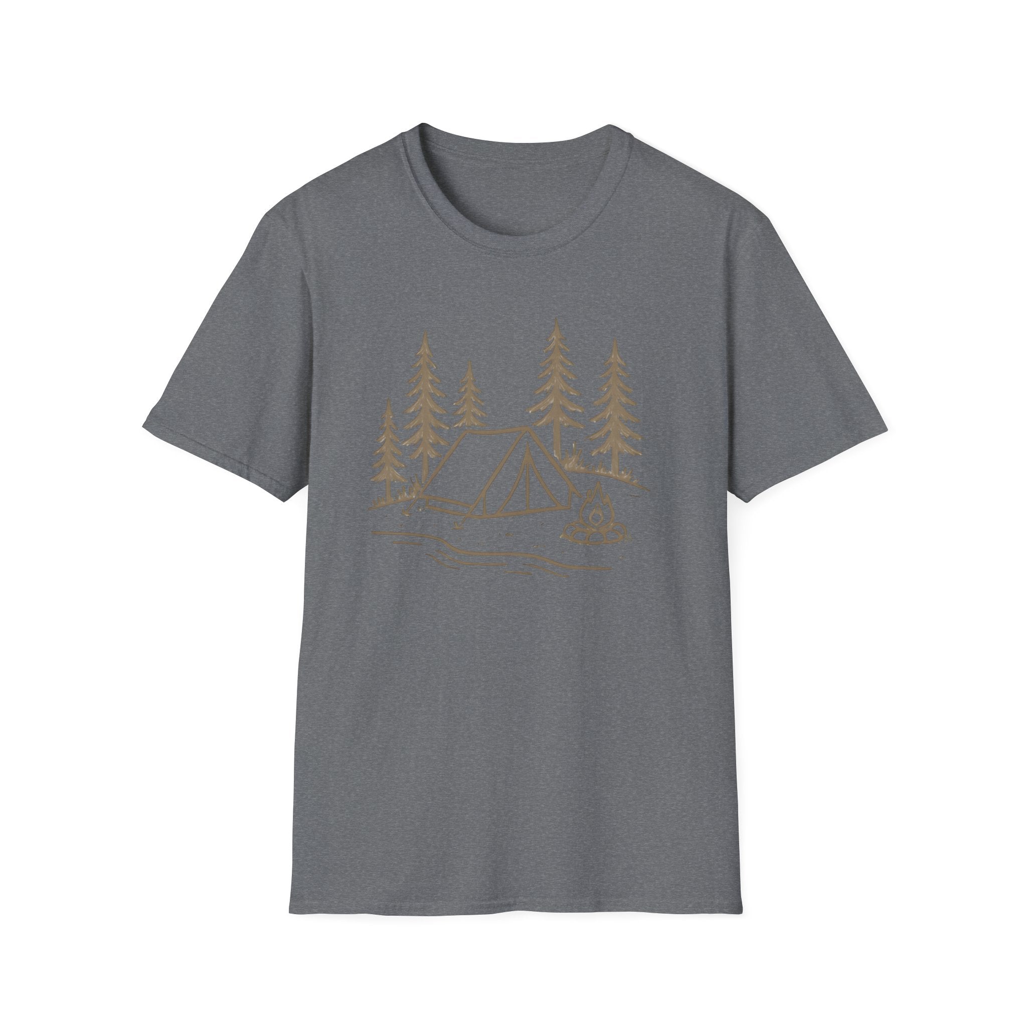 Camping Tent Graphic T-Shirt — Minimal Forest Campsite Tee