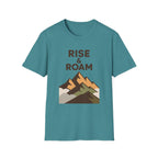 Rise & Roam Mountain T-Shirt — Adventure Graphic Tee for Hikers & Travelers