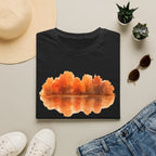Autumn Lake Reflection T-Shirt — Orange Fall Trees Graphic Tee