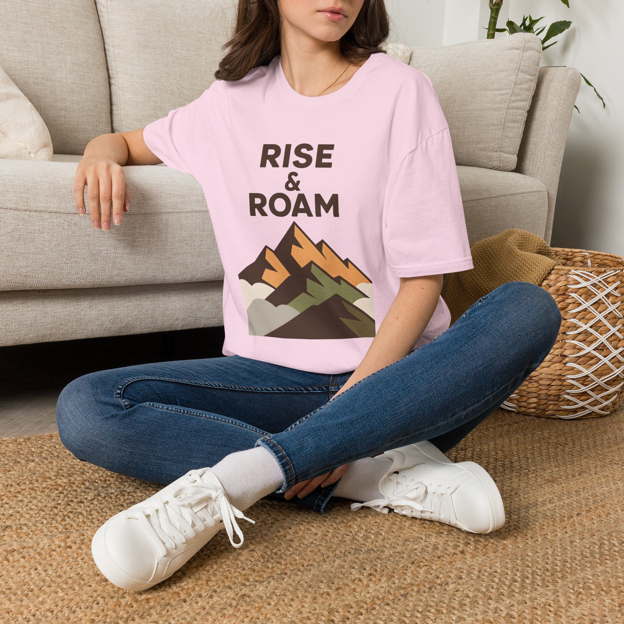 Rise & Roam Mountain T-Shirt — Adventure Graphic Tee for Hikers & Travelers