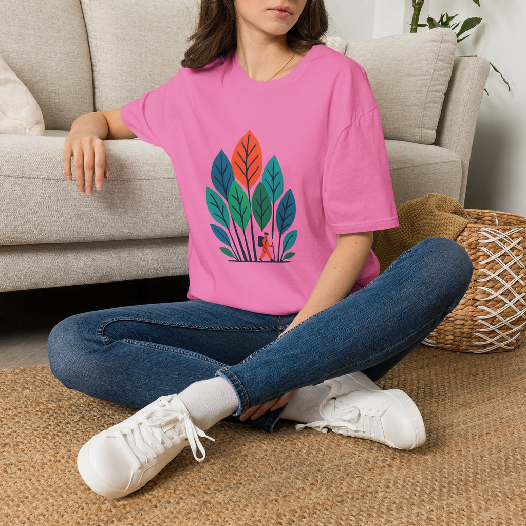 T-Shirt — Minimalist Colorful Leaf Forest Graphic