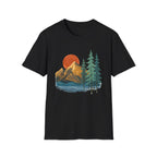 Mountain Sunset T-Shirt — Vintage Pine Forest Graphic