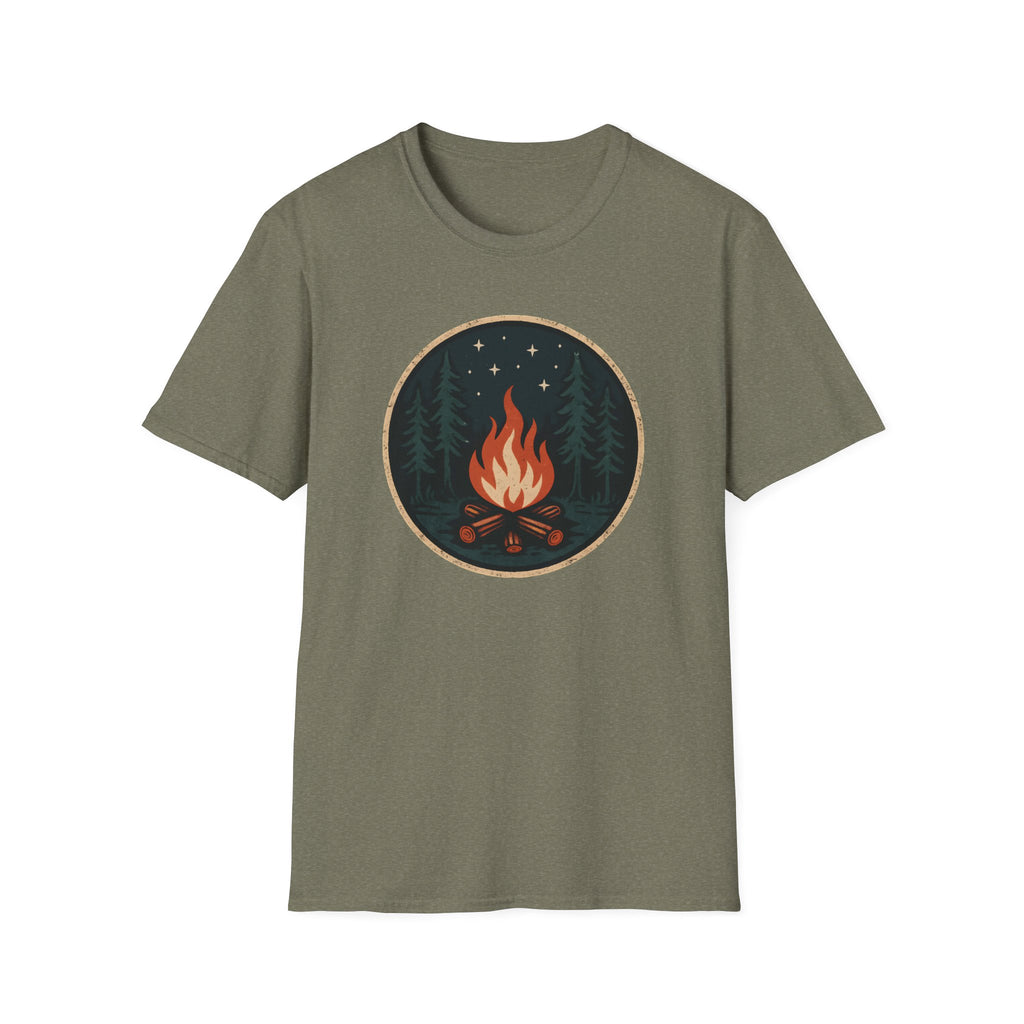 Campfire Night T-Shirt — Cozy Wilderness Bonfire Graphic Tee
