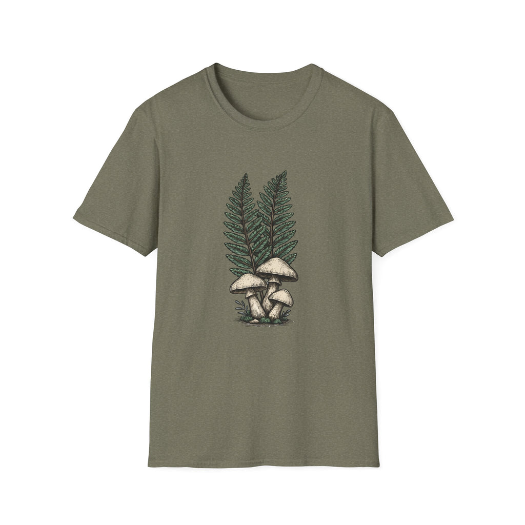 Fern & Mushroom Botanical Tee — Nature-Inspired Graphic T-Shirt