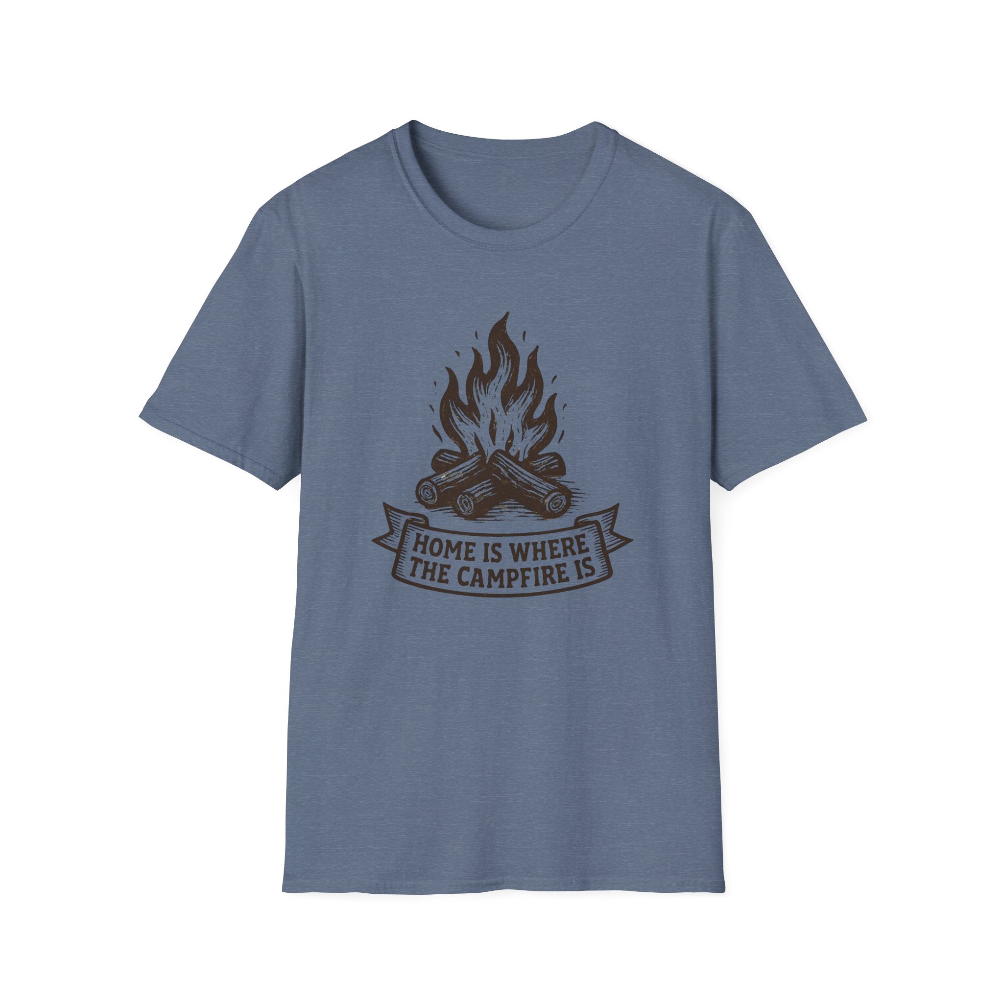 Campfire Graphic T-Shirt — "Home Is Where the Campfire Is" Outdoor Tee
