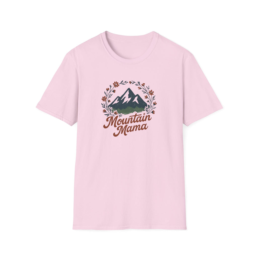 Mountain Mama T-Shirt — Floral Mountain Graphic Tee for Outdoor Moms