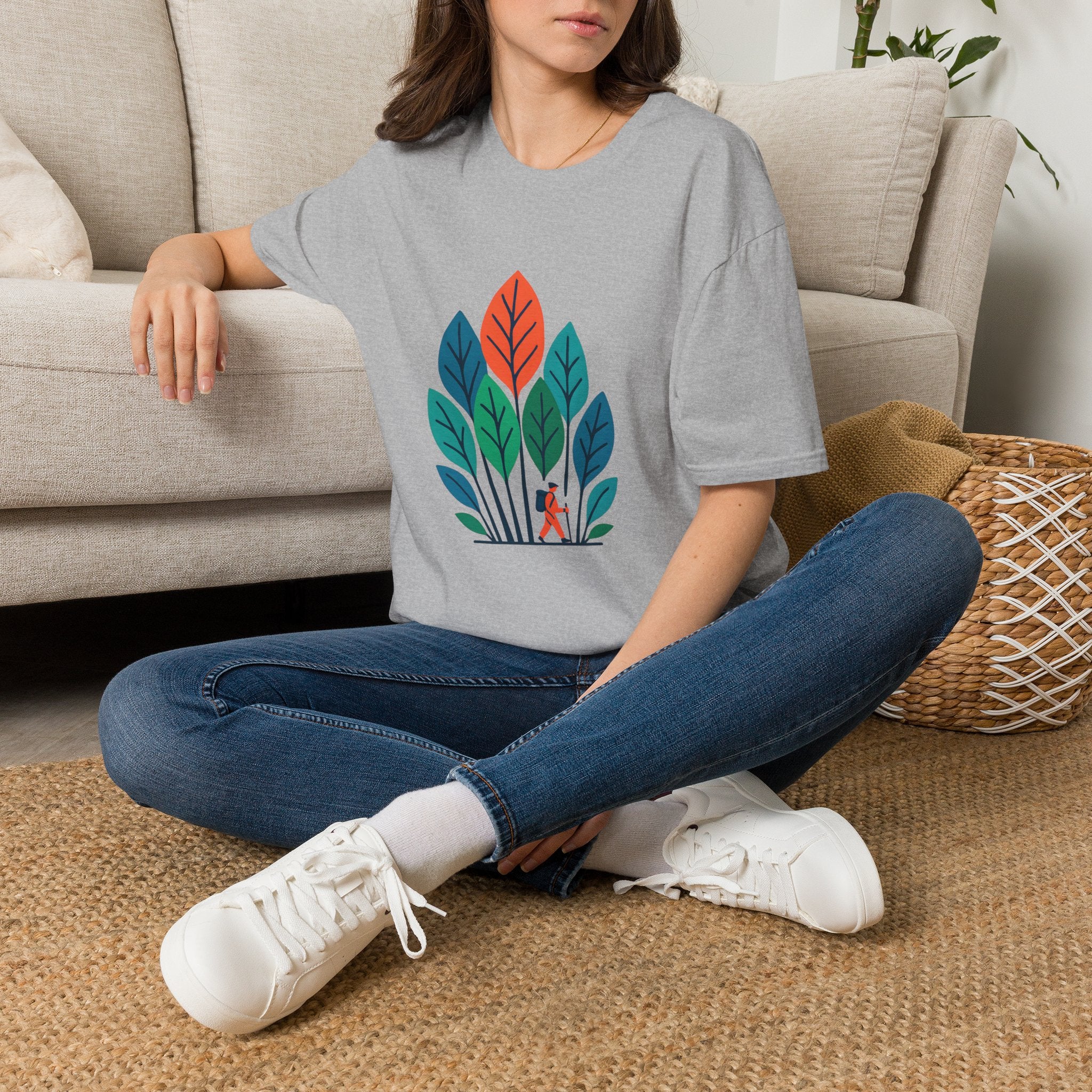 T-Shirt — Minimalist Colorful Leaf Forest Graphic