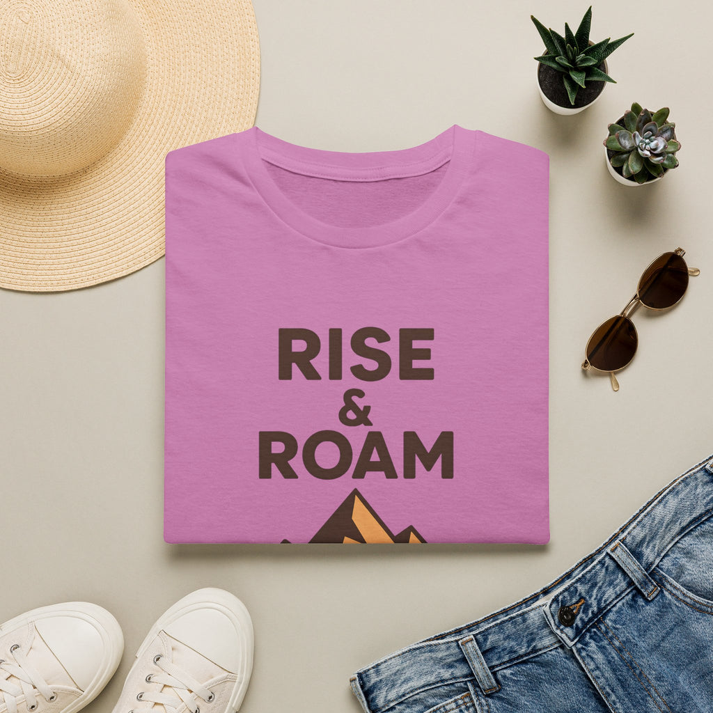 Rise & Roam Mountain T-Shirt — Adventure Graphic Tee for Hikers & Travelers