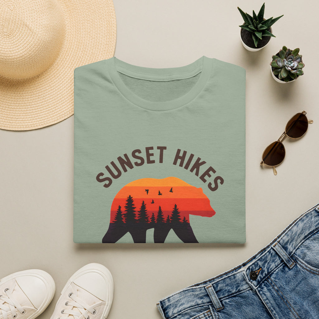 Sunset Hikes T-Shirt — Bear Silhouette Mountain Sunset Tee