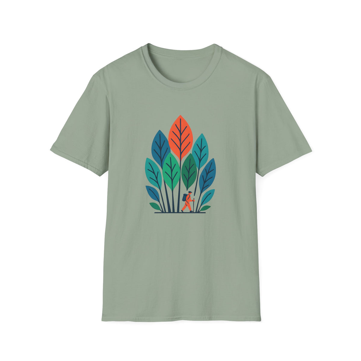 Minimalist Colorful Leaf Forest Graphic T-Shirt