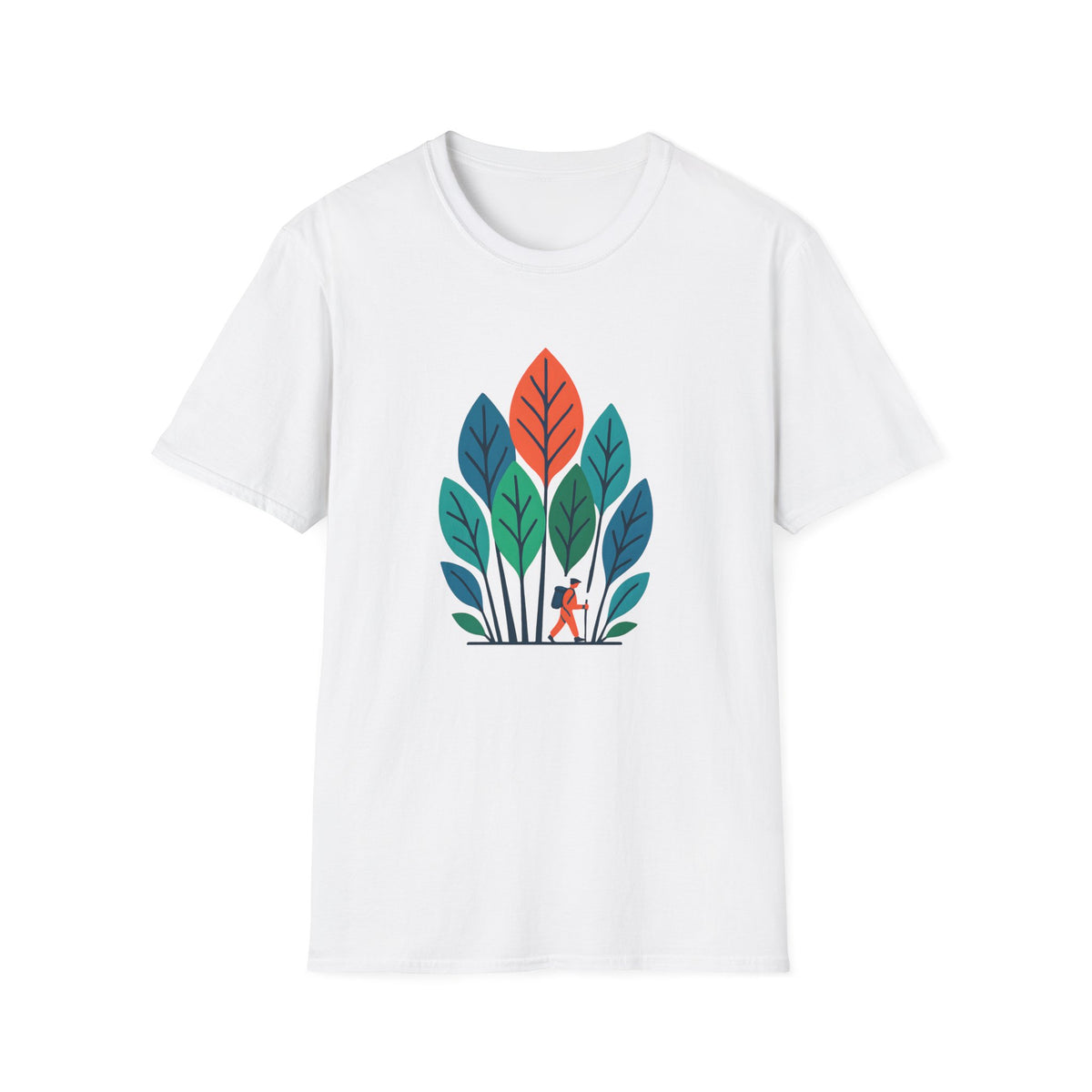 Minimalist Colorful Leaf Forest Graphic T-Shirt