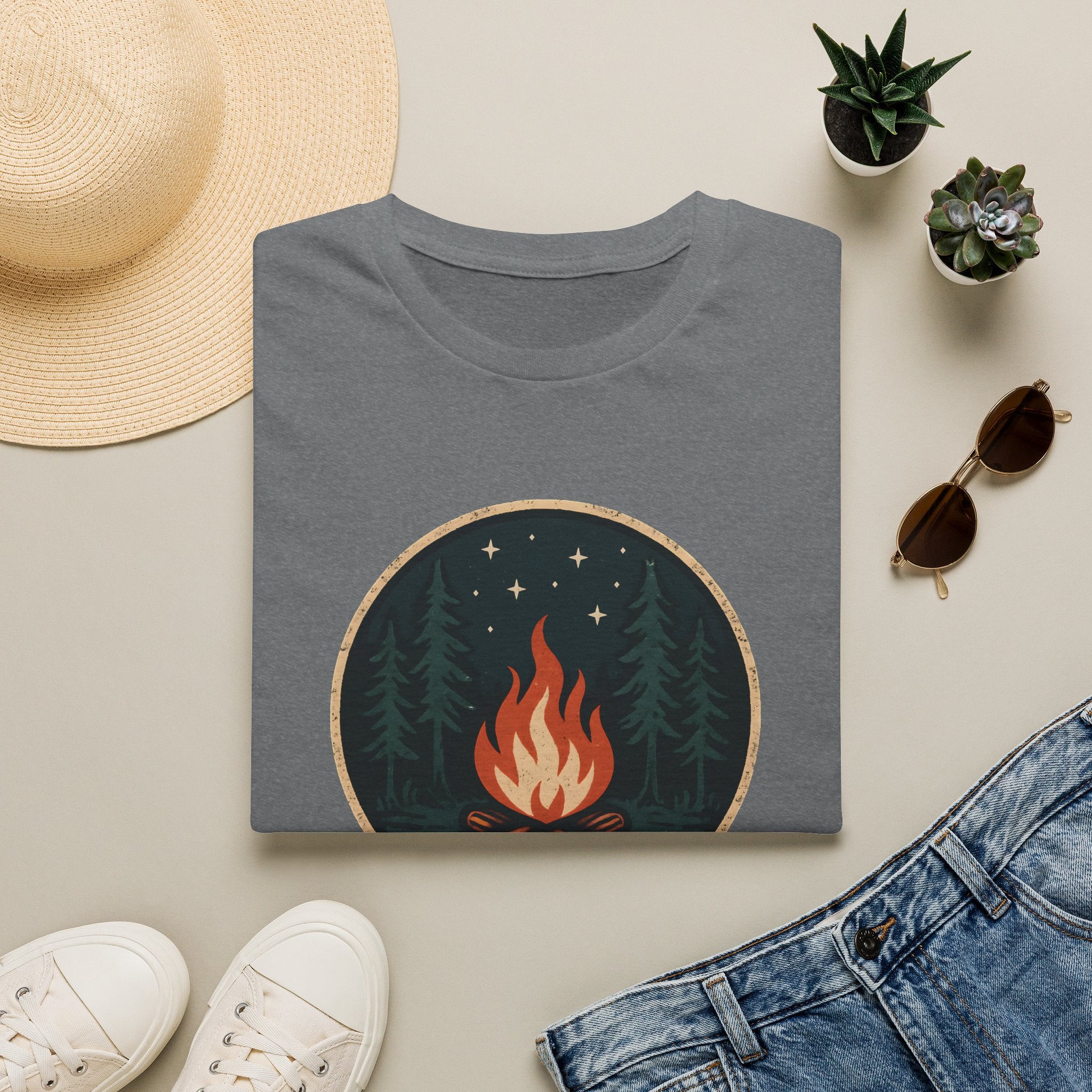 Campfire Night T-Shirt — Cozy Wilderness Bonfire Graphic Tee