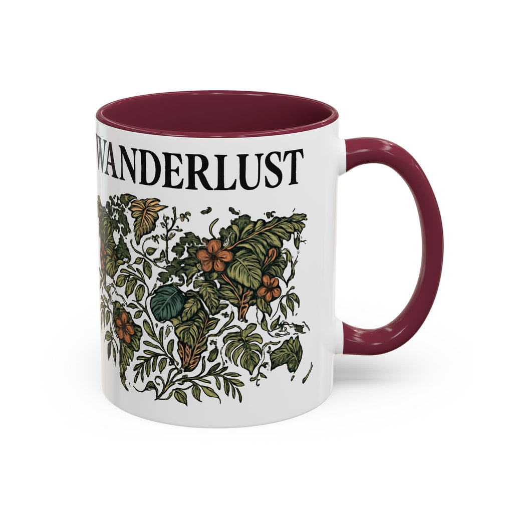 Wanderlust Floral Travel Mug — 11oz/15oz Ceramic Coffee Cup