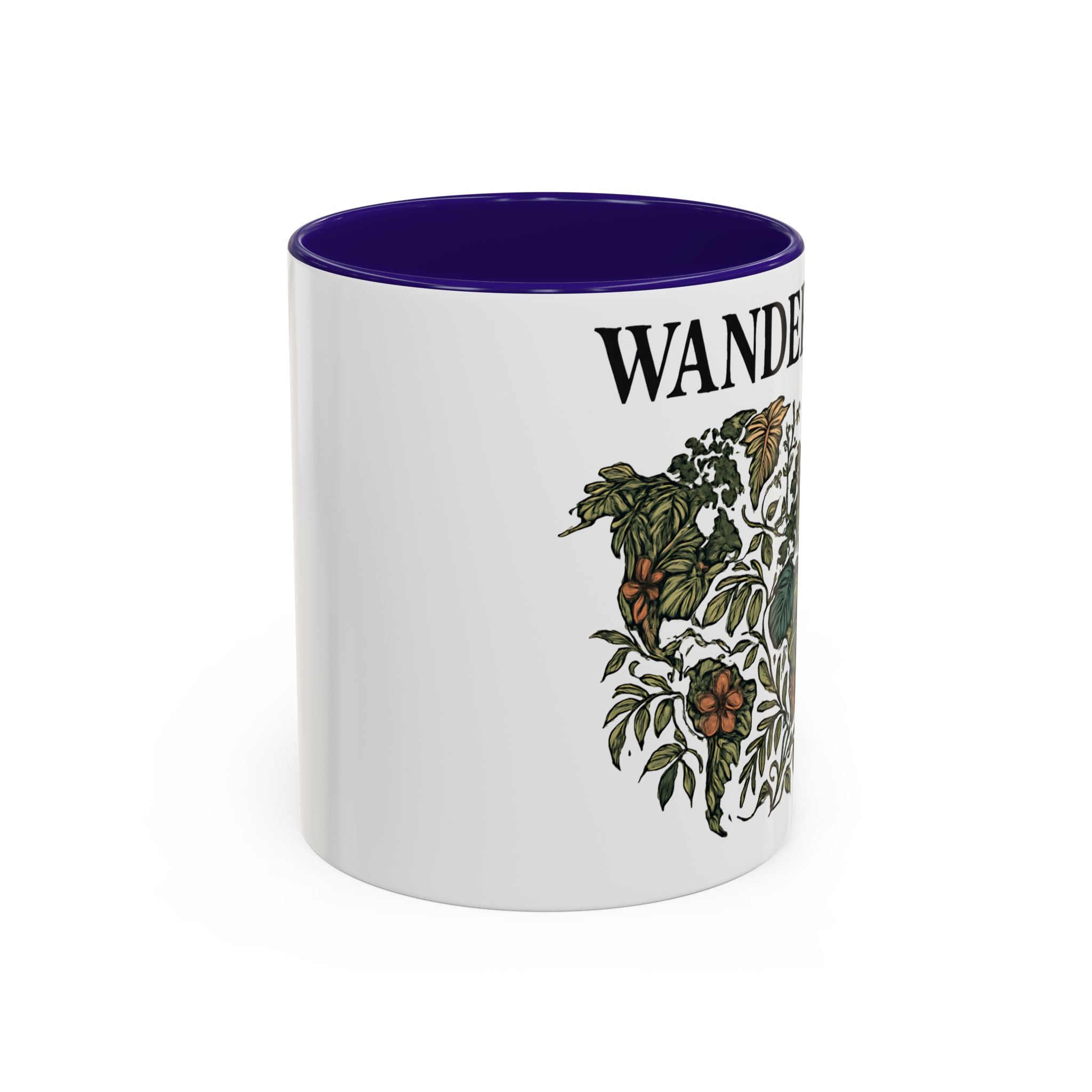 Wanderlust Floral Travel Mug — 11oz/15oz Ceramic Coffee Cup