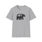 Bear Silhouette T-Shirt — Geometric Forest Graphic Tee