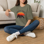 Sunset Hikes T-Shirt — Bear Silhouette Mountain Sunset Tee