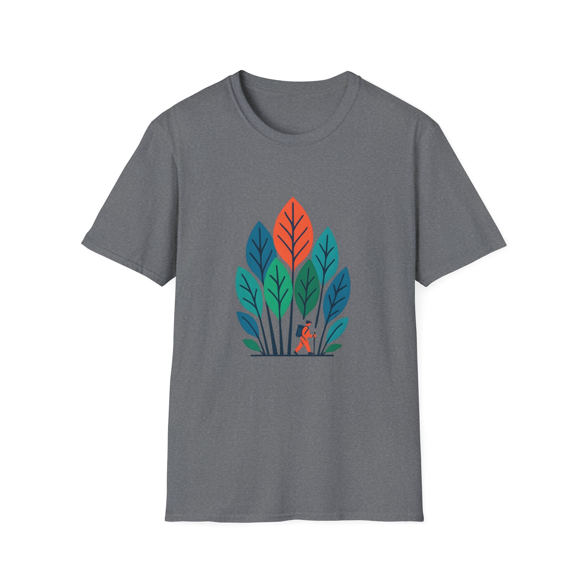 T-Shirt — Minimalist Colorful Leaf Forest Graphic