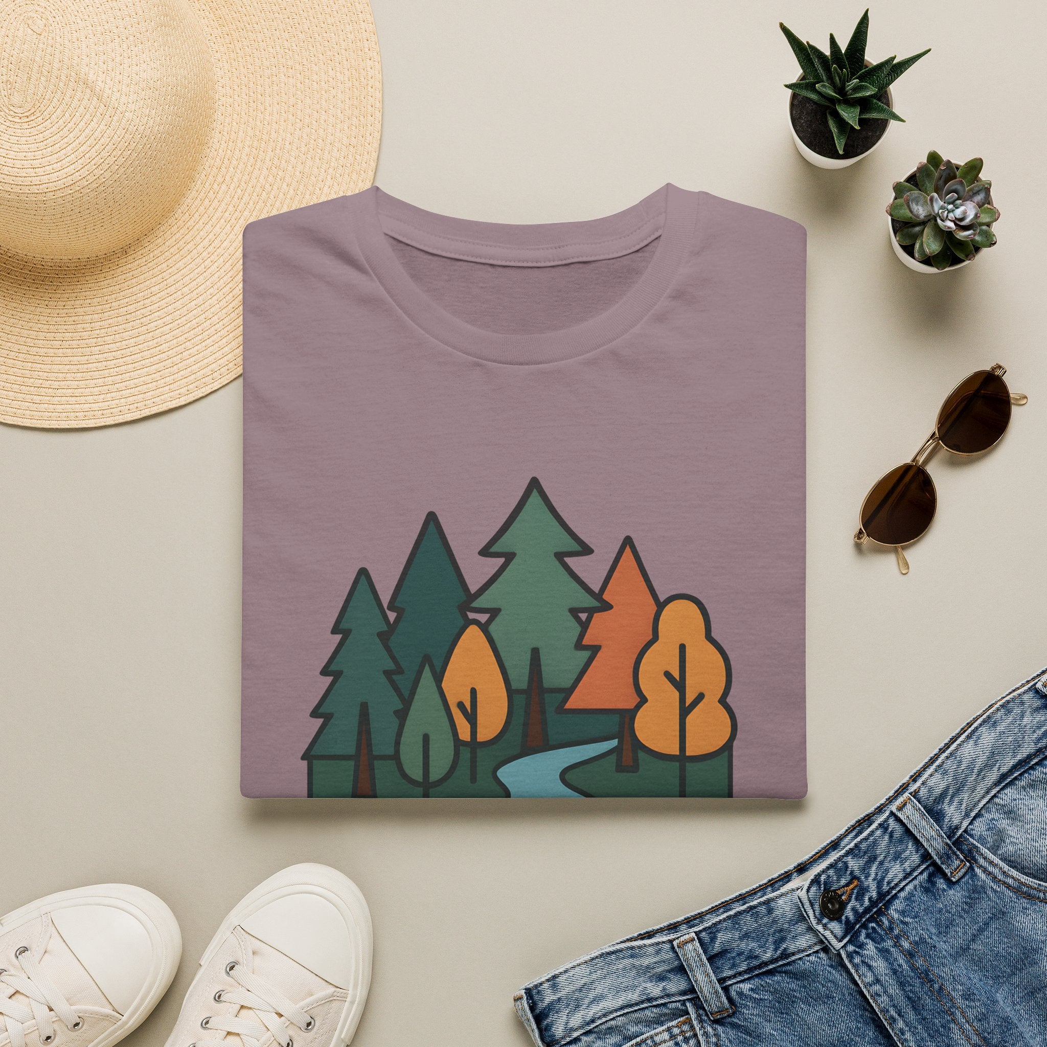 Nature Is My Therapy T-Shirt — Scenic Forest River Graphic Tee