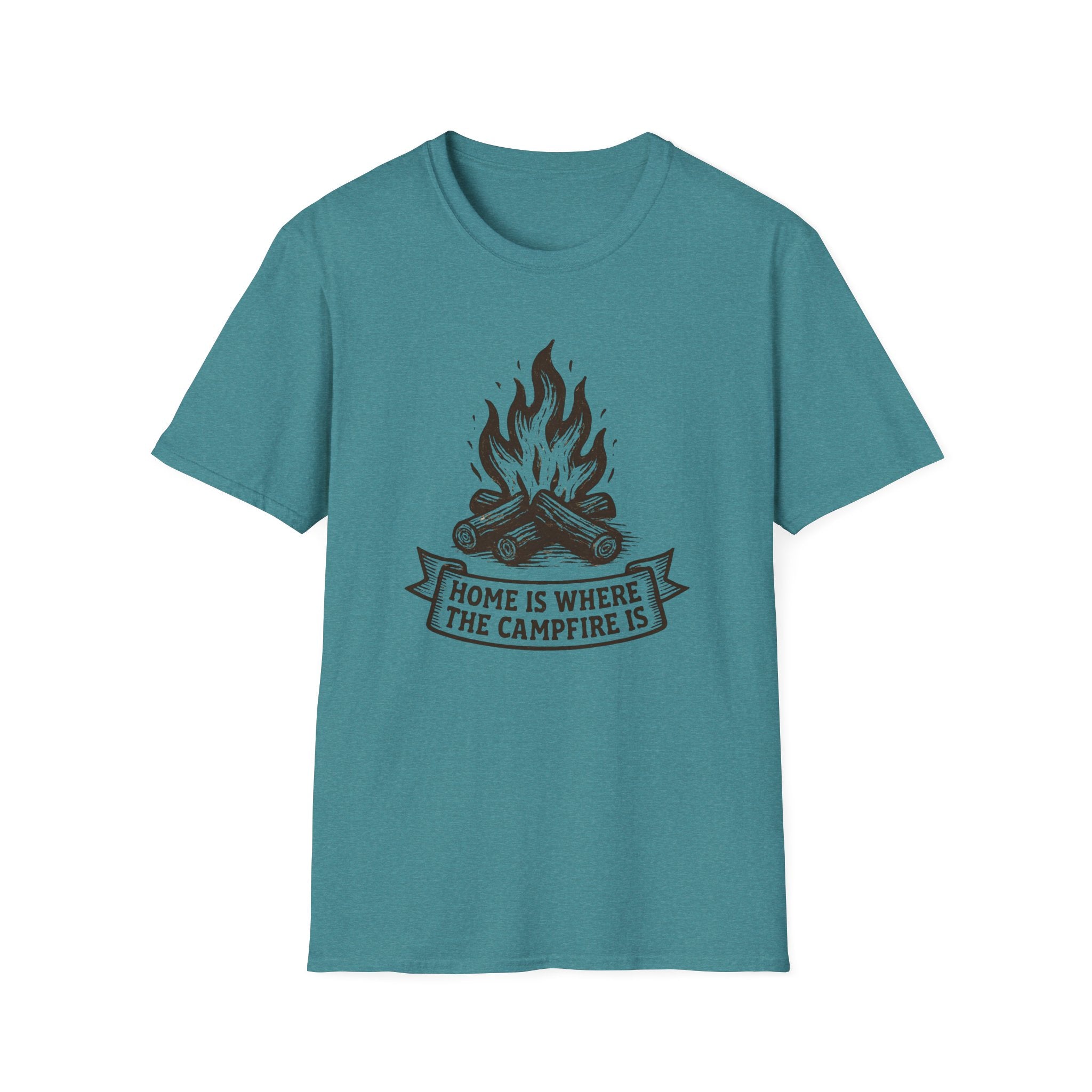 Campfire Graphic T-Shirt — "Home Is Where the Campfire Is" Outdoor Tee
