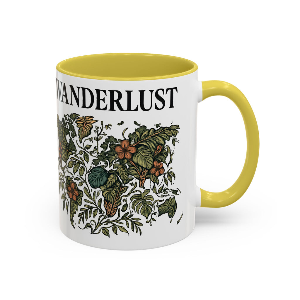 Wanderlust Floral Travel Mug — 11oz/15oz Ceramic Coffee Cup