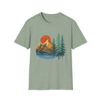 Mountain Sunset T-Shirt — Vintage Pine Forest Graphic