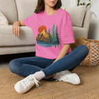 Mountain Sunset T-Shirt — Vintage Pine Forest Graphic