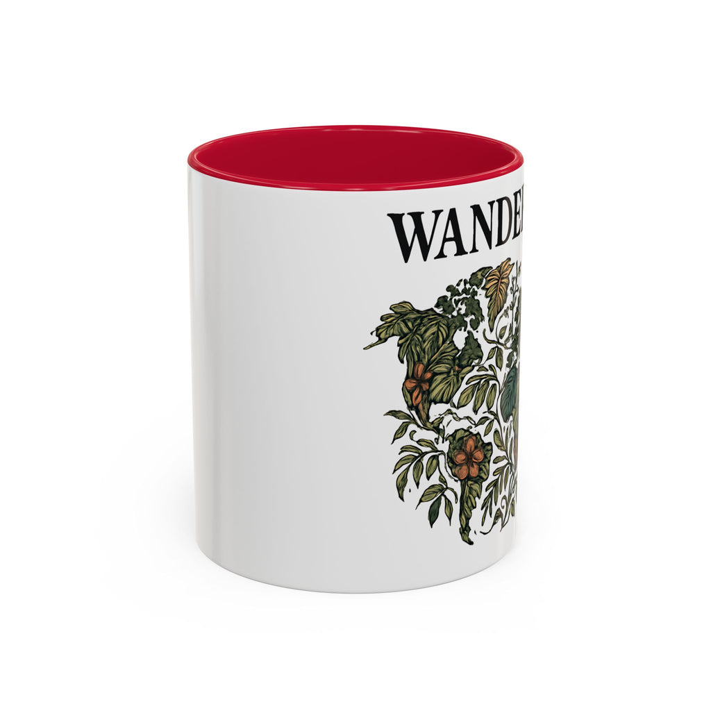 Wanderlust Floral Travel Mug — 11oz/15oz Ceramic Coffee Cup