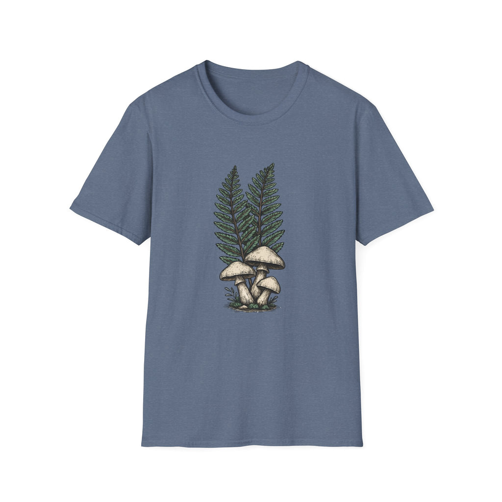 Fern & Mushroom Botanical Tee — Nature-Inspired Graphic T-Shirt