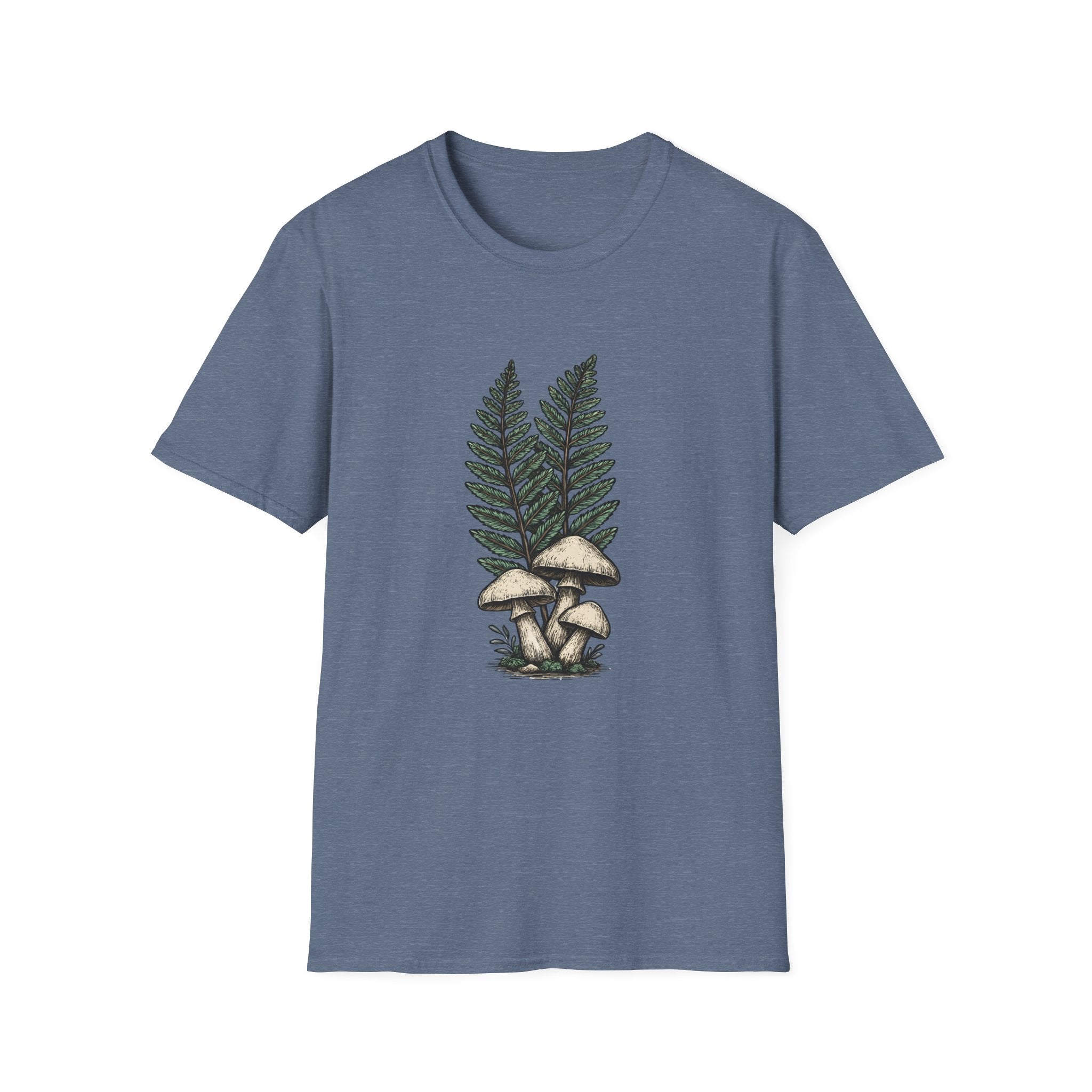 Fern & Mushroom Botanical Tee — Nature-Inspired Graphic T-Shirt