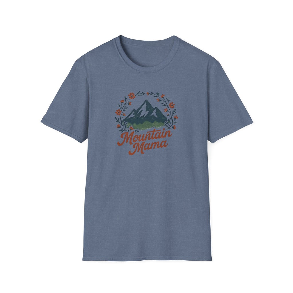 Mountain Mama T-Shirt — Floral Mountain Graphic Tee for Outdoor Moms