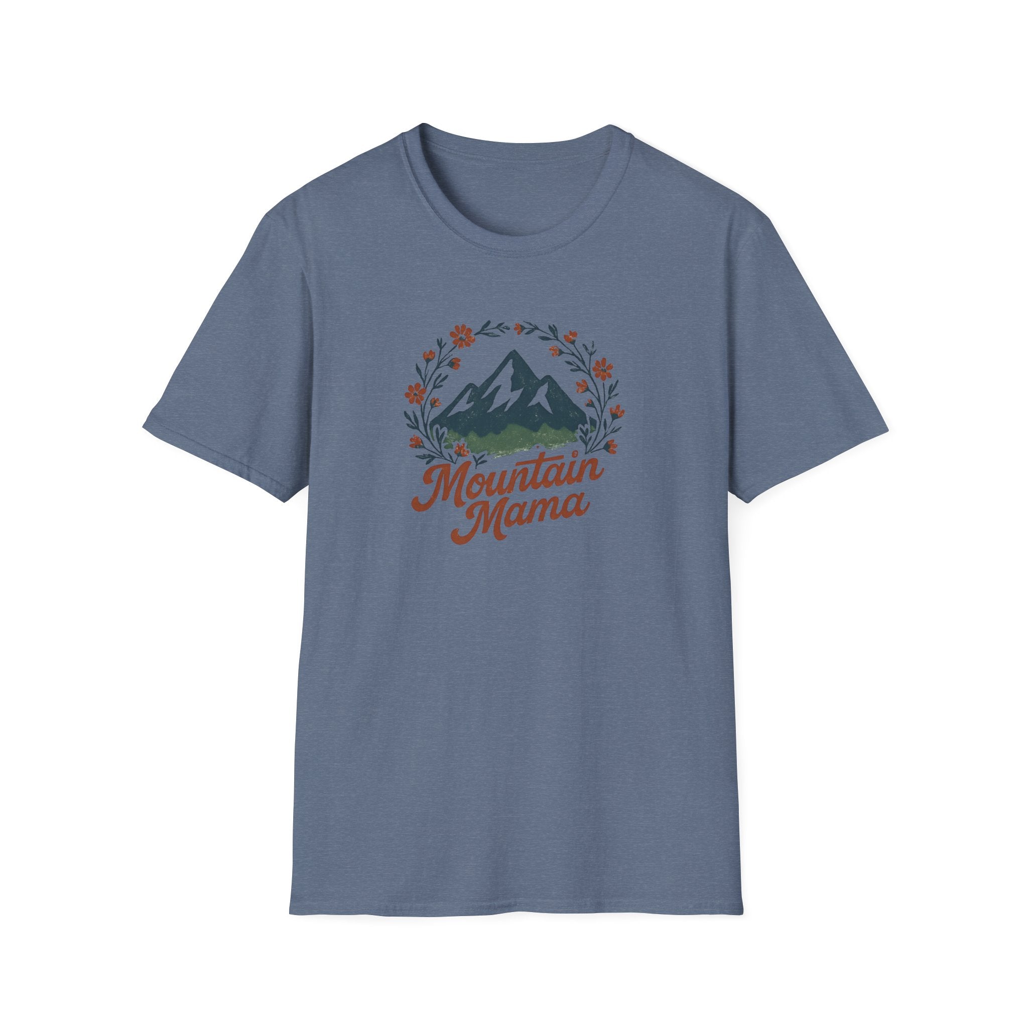 Mountain Mama T-Shirt — Floral Mountain Graphic Tee for Outdoor Moms
