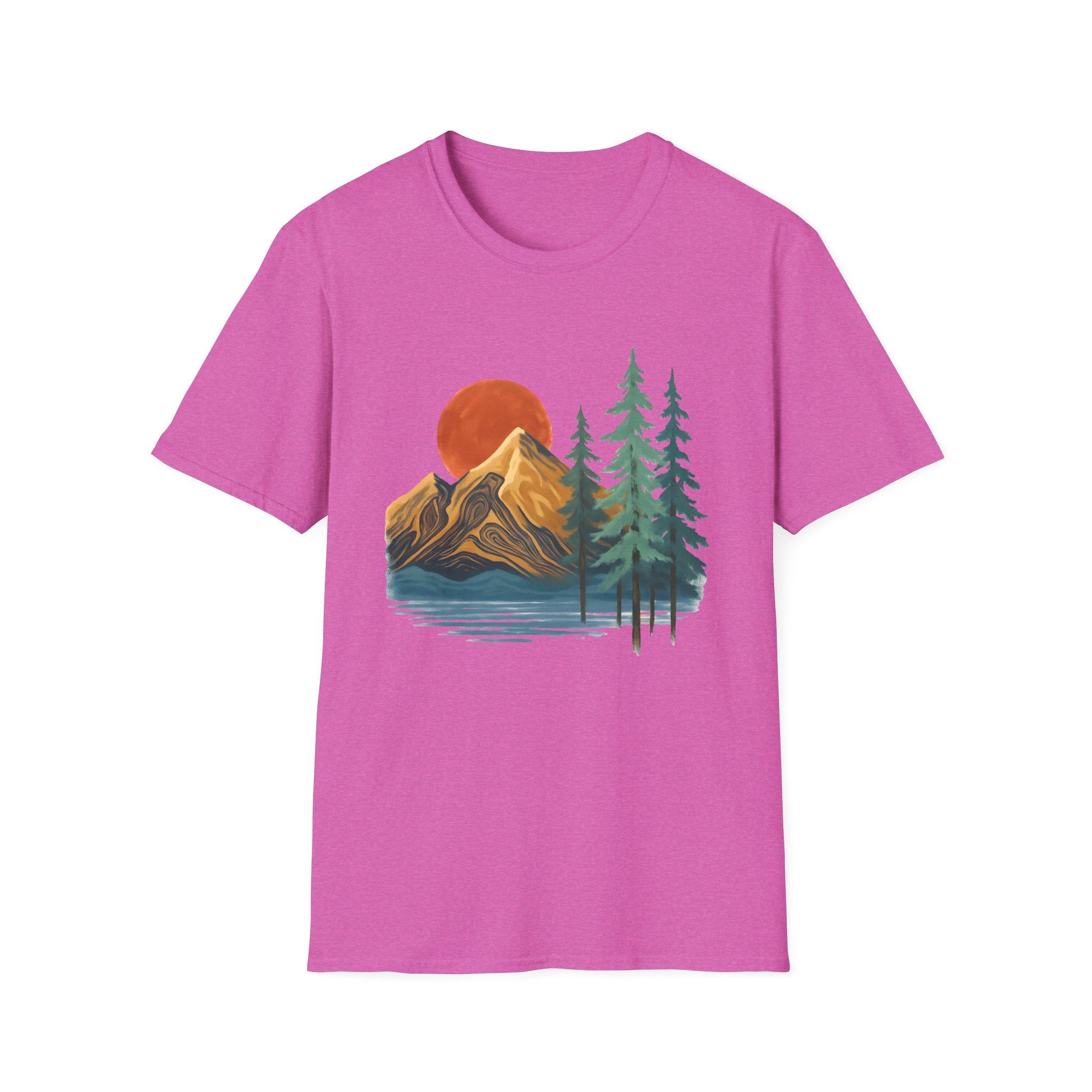 Mountain Sunset T-Shirt — Vintage Pine Forest Graphic