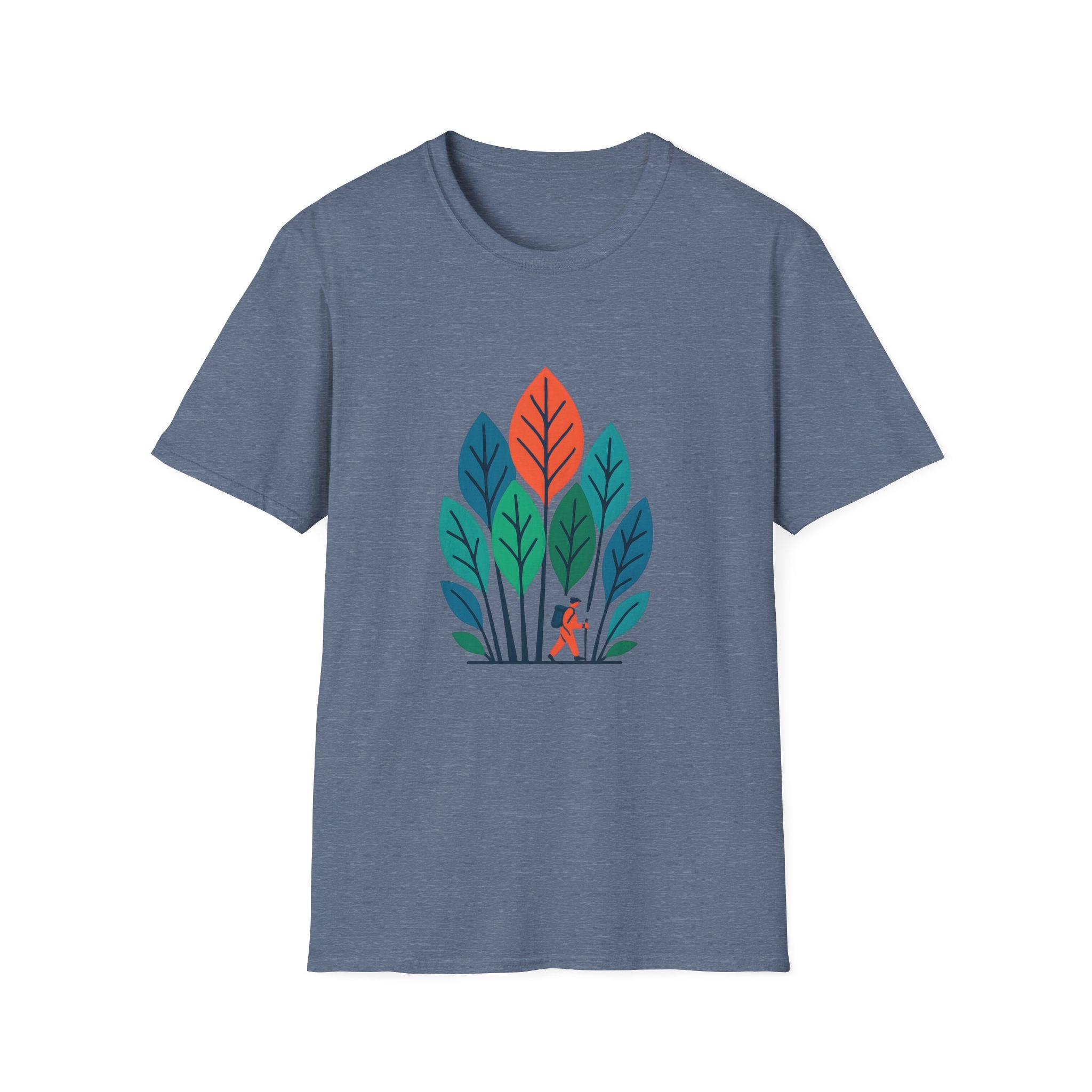 T-Shirt — Minimalist Colorful Leaf Forest Graphic