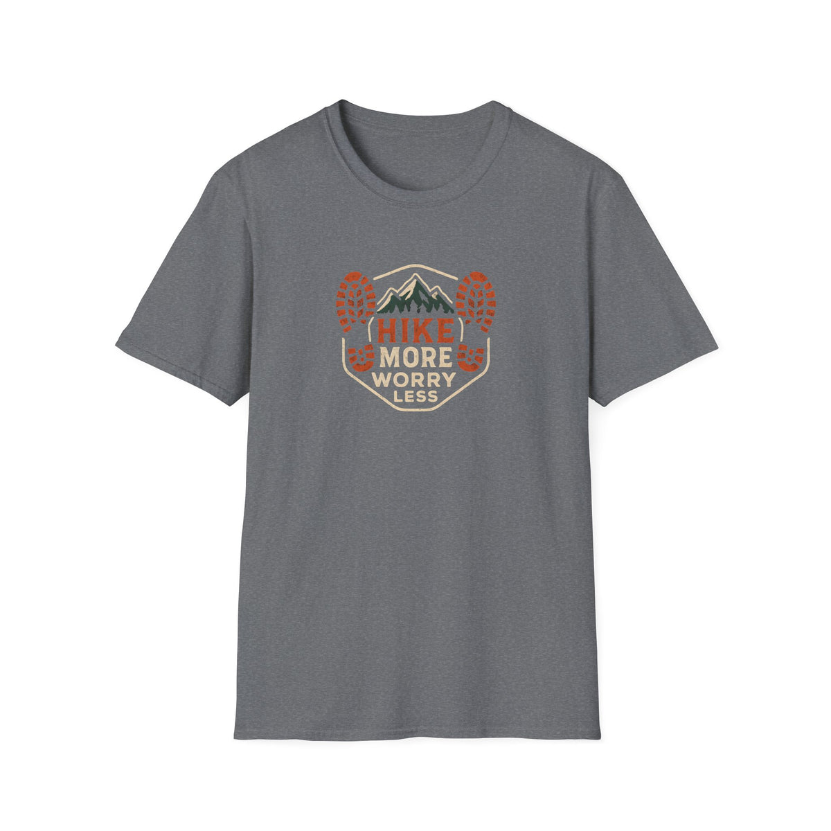 Hike More Worry Less T-Shirt — Outdoor Hiking Graphic Tee