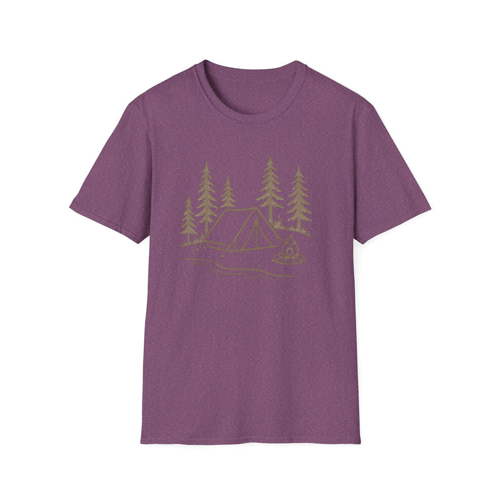 Camping Tent Graphic T-Shirt — Minimal Forest Campsite Tee